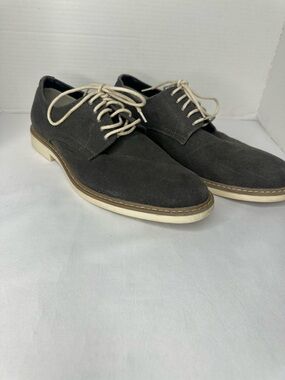 Public Opinion Men's Gray Canvas Derby Shoes with Cream Laces